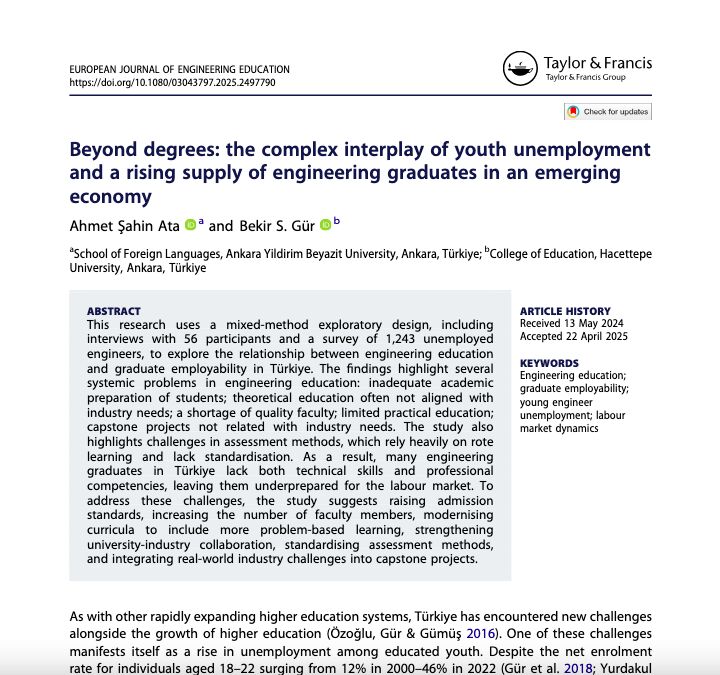 Beyond degrees: The complex interplay of youth unemployment and a rising supply of engineering graduates in an emerging economy (New&nbsp;article)